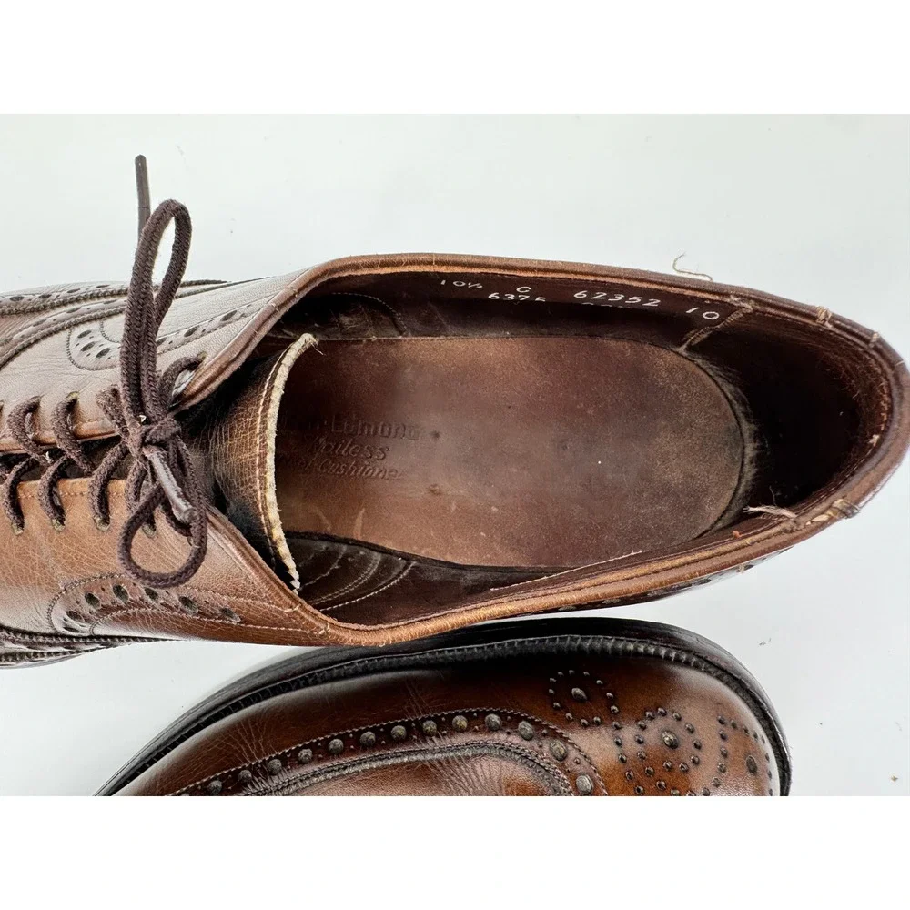 Allen Edmonds Boulevard 6375 Brown Leather Wingtip Oxford Shoes‎ Mens 10.5 C USA